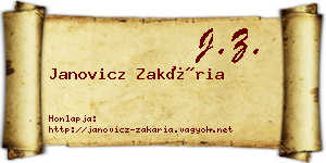 Janovicz Zakária névjegykártya